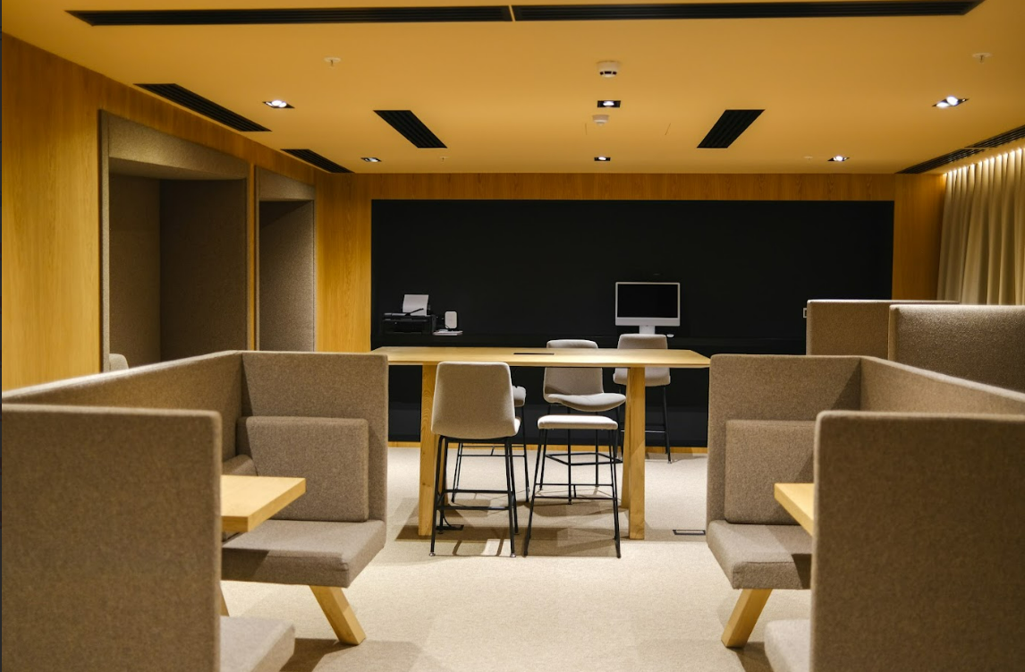 Coworking lounge and seating